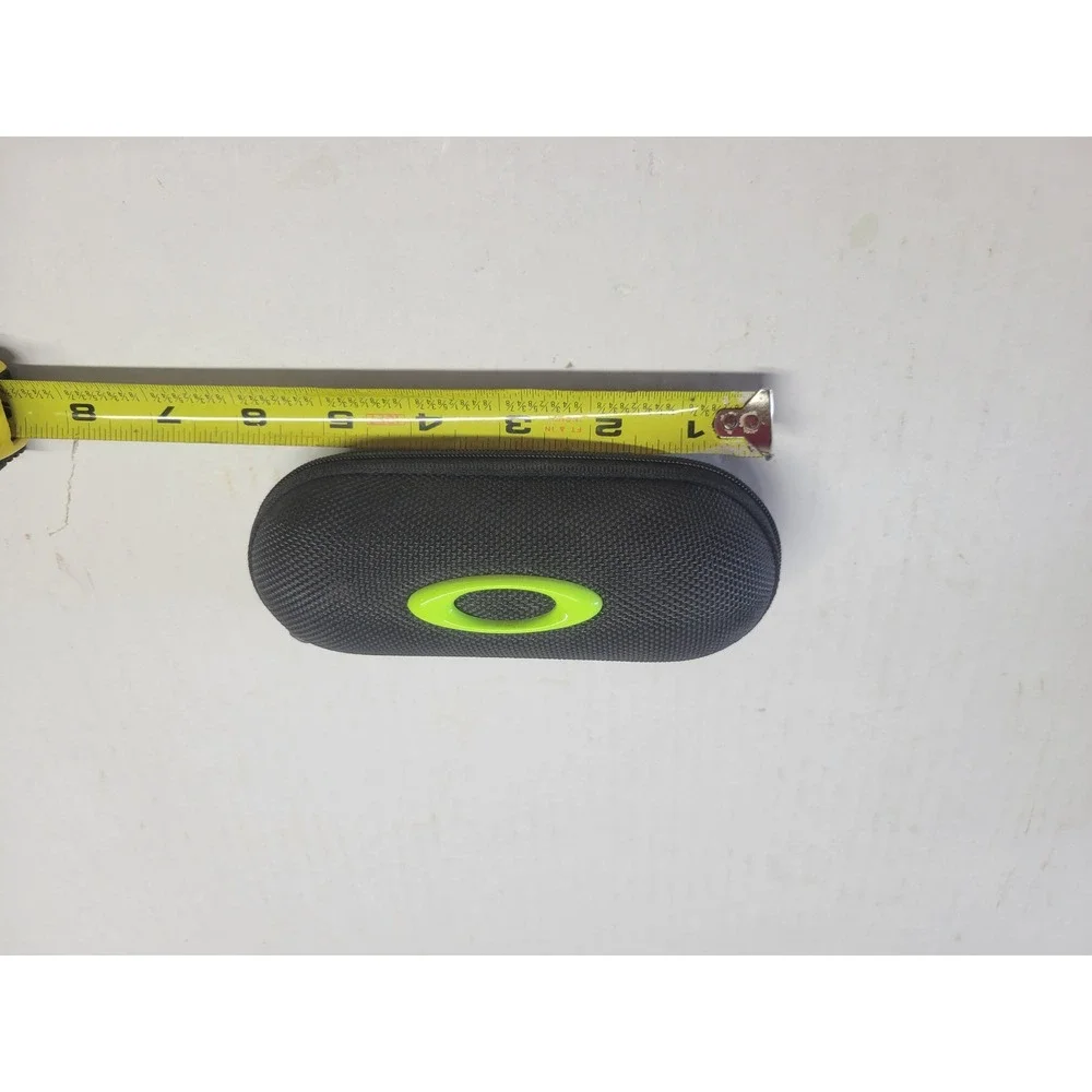 Oakley‎ Sunglasses Hard Case Black Neon Green Icon Logo Zippered Vault Eyewear